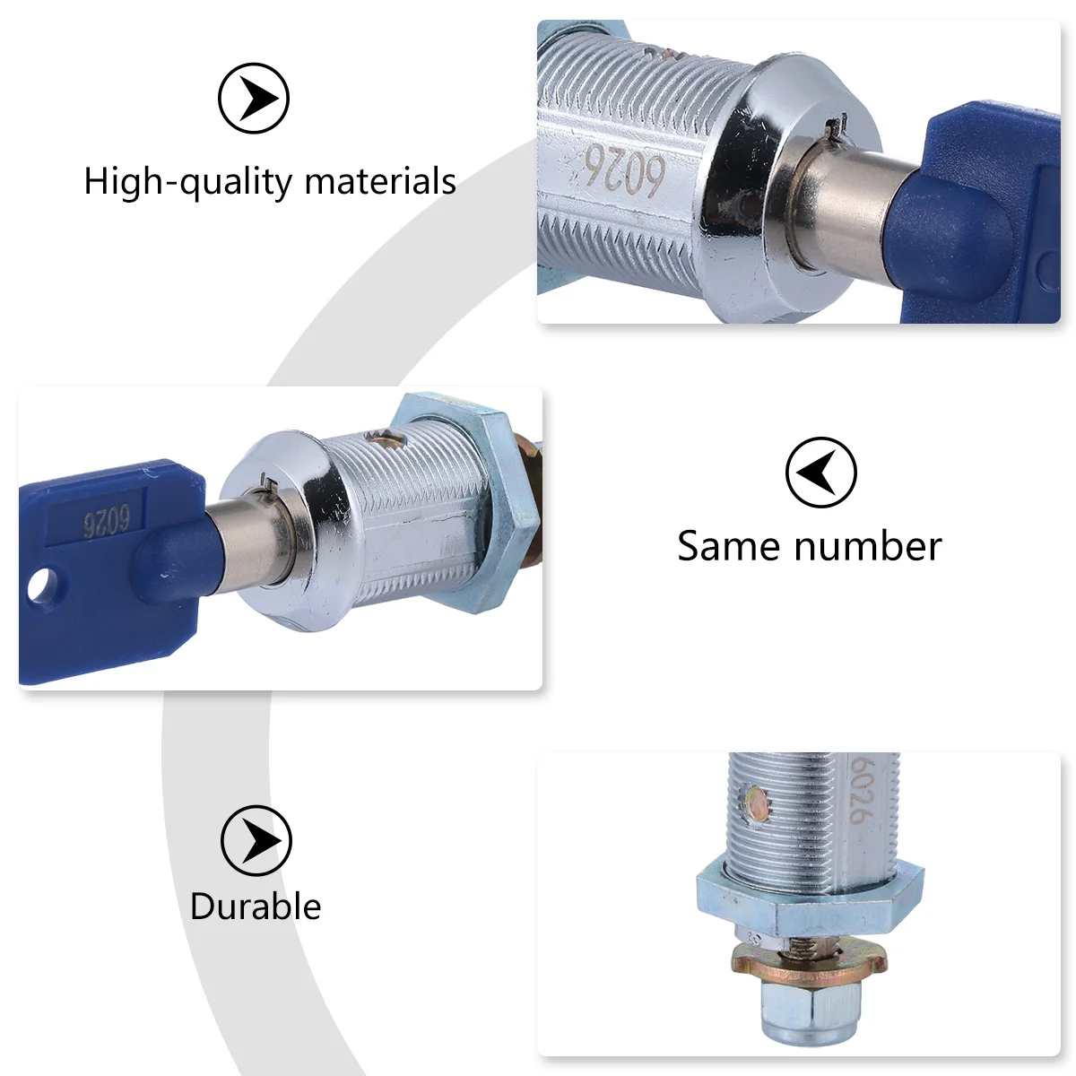 

2Pcs 17mm Stop Cam Loose Fit Tubular Cam Locks With 1Key For Cabinets Drawers Enclosures