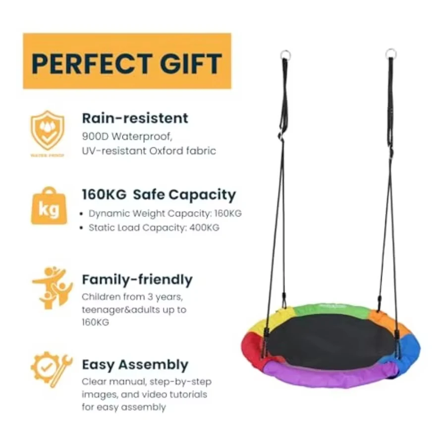 Children's Oxford cloth swing Indoor outdoor Round bird's nest swing Bird's nest swing canvas children's hammock