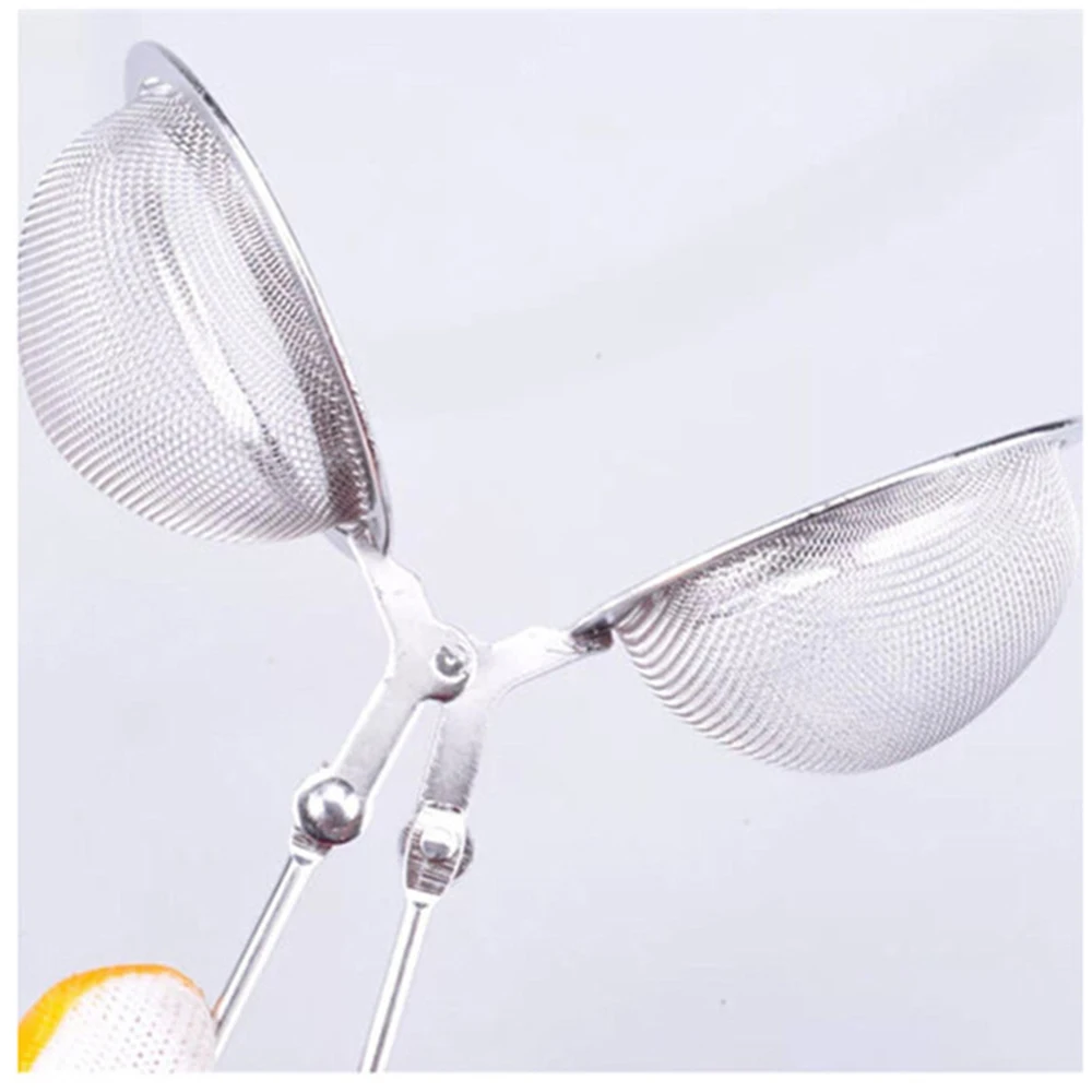 1/2 قطعة الفولاذ المقاوم للصدأ الشاي الكرة سلسلة قابلة لإعادة الاستخدام تسرب الشاي مقبض مصفاة شاي الشاي Infuser شبكة غربال أداة تصفية الكرة #6