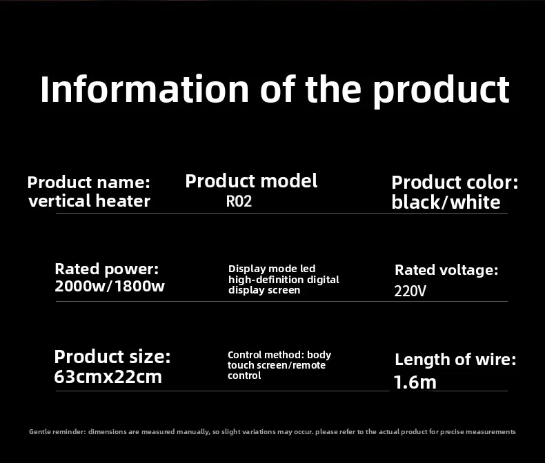 سخان غرفة المكتب المنزلي العمودي، تسخين سريع، ترموستات، سخان مروحة كهربائي مدمج موفر للطاقة لغرفة النوم والحمام