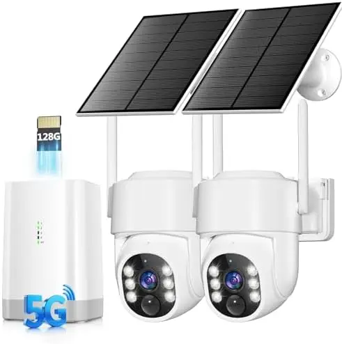 

Беспроводная уличная система видеонаблюдения 5G и 2.4G, 4 МП, на солнечной энергии, 360° ° PTZ, цветное ночное видение, хранилище на 128 ГБ
