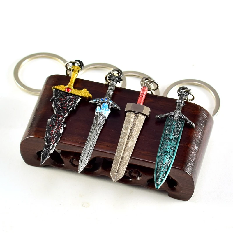 6cm Lazulite Sword Broadsword Damascus Great Sword Keychain Sacred Moonlight Greatsword Game Peripheral ModelRoom Decoration Toy