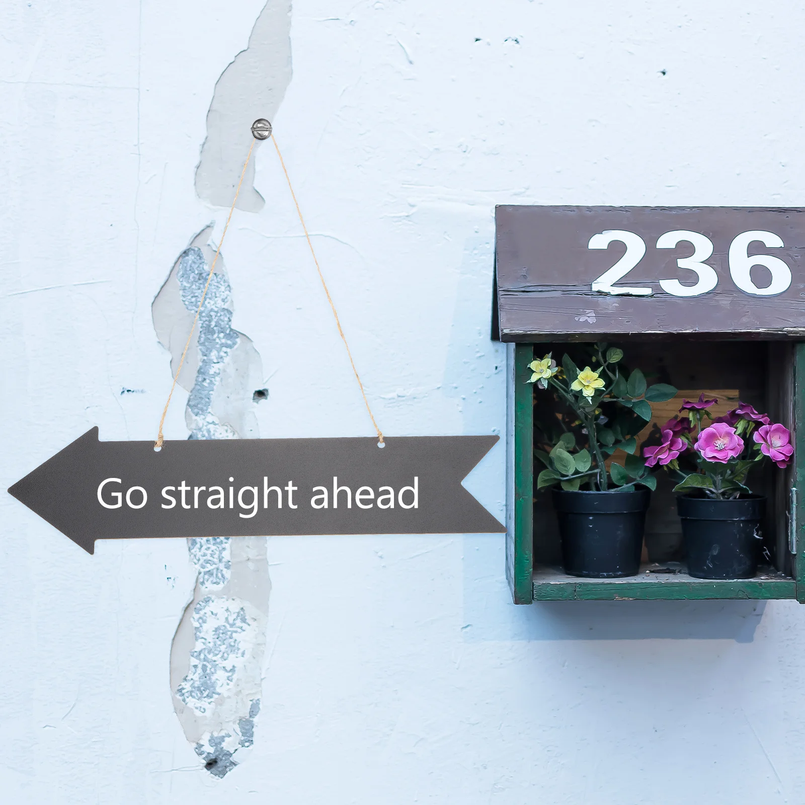 

6Pcs Blank Double Sided Direction Arrow Signs Writable Chalkboard Hanging Door Wooden Sign DIY Custom Decoration