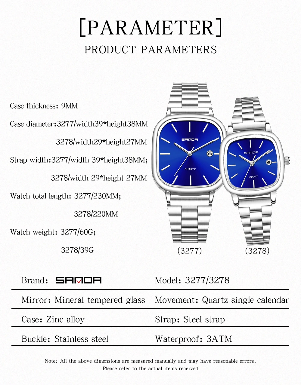 SANDA Couple Quartz Watch Men' - Luxury Watch Shop recension och pris