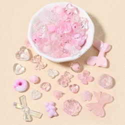 30g Acrylic Beads Candy Color Mixed Style Beads Loose Beads For DIY Handmade Bracelet Phone Chain Jewelry Making Accessories