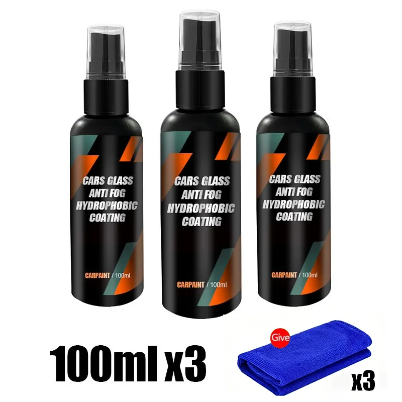Car Windshield Rain Repellent & Anti Fog Spray  30ML-300ml Hydrophobic Coating With Free Towel For Clear Driving Vision