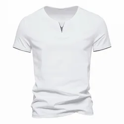 Mens T Shirt Pure Color V Collar Short Sleeved Tops Tees Men T-Shirt Black Tights Man T-Shirts Fitness For Male Clothes