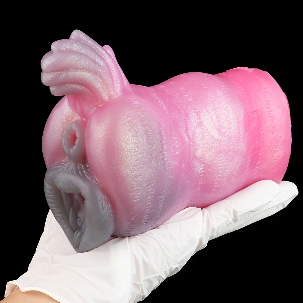 Geeba animal lobo-fantasia silicone macio masturbador masculino animal vaginal realista texturizado bolso Stroker buceta brinquedo sexual para homem