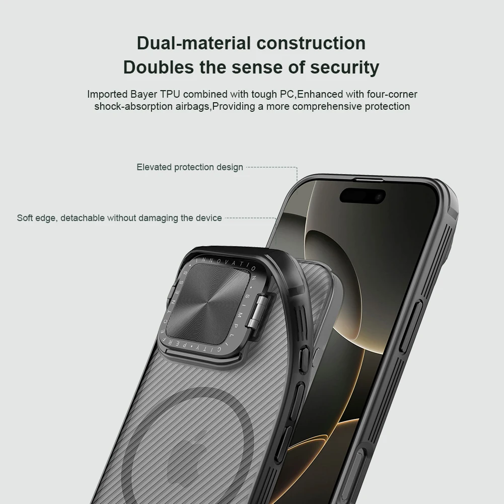 

Nillkin for iPhone 16 Pro Max / 16 Pro Magnetic Case Hard PC CamShield Prop Magsafe Lens 360 full Camera Back cover Protection
