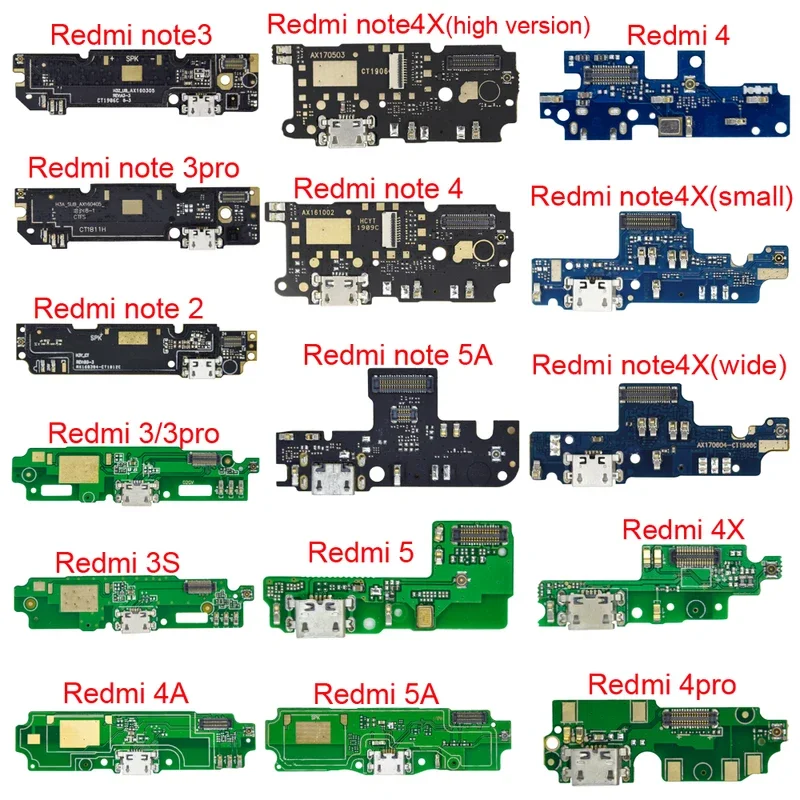 

1pcs TESTED WELL Charging Port Flex For Redmi 3 3s 4A 5A 5PLUS 4pro note 2 3 4 4x Dock USB Charger Connector Flex Repair