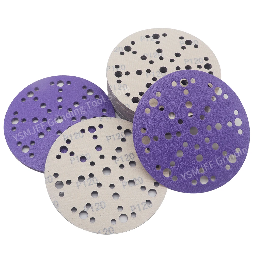 

50PCS 6 Inch 49 Holes Sanding Disc,Hook and Loop Orbital Sandpaper Disc for Random Orbital Sanders,Automotive,Metal,80-600 Grit