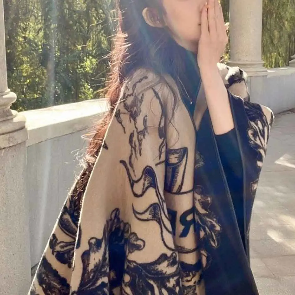 

Новинка весны 2026, шарф с цветными блоками y2k, шаль без гендерной формы, модный модный нерегулярный молодежный кампус, уличный повседневный теплый шарф унисекс