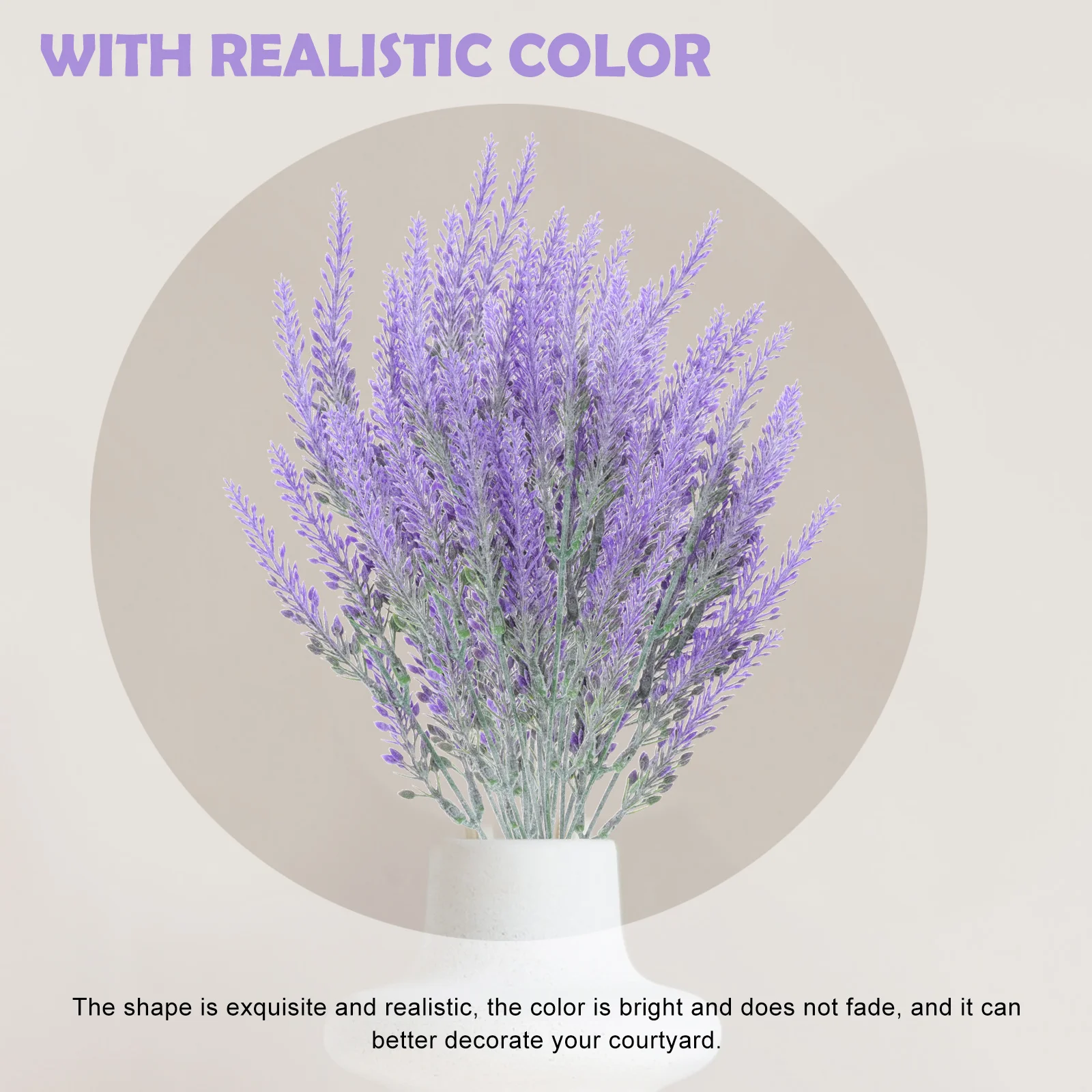 

5Pcs Simulation Lavenders Plastic Flower Bundles Realistic for Indoor Outdoor Decor Parties Weddings Photography