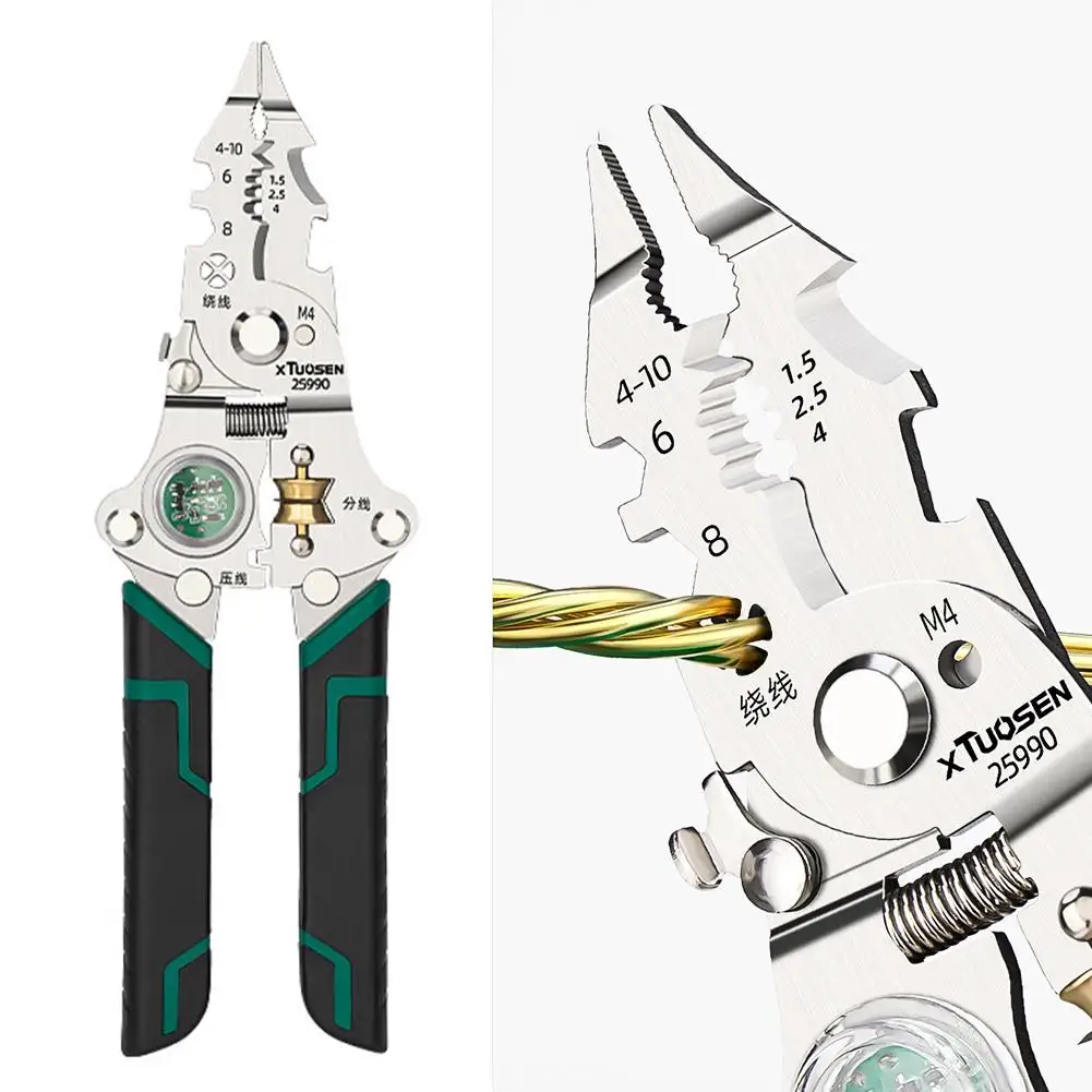 طوي كهربائي تجريد كماشة القاطع قطع وكماشة كهربائي تجريد في العقص 1 سلك 4 كماشة أدوات O1V2