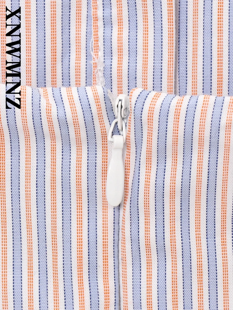 XNWMNZ 2025 Estate Donna Moda tracolla sottile Spalla Backless mini abito a pieghe boho Holiday Lady Abiti senza maniche