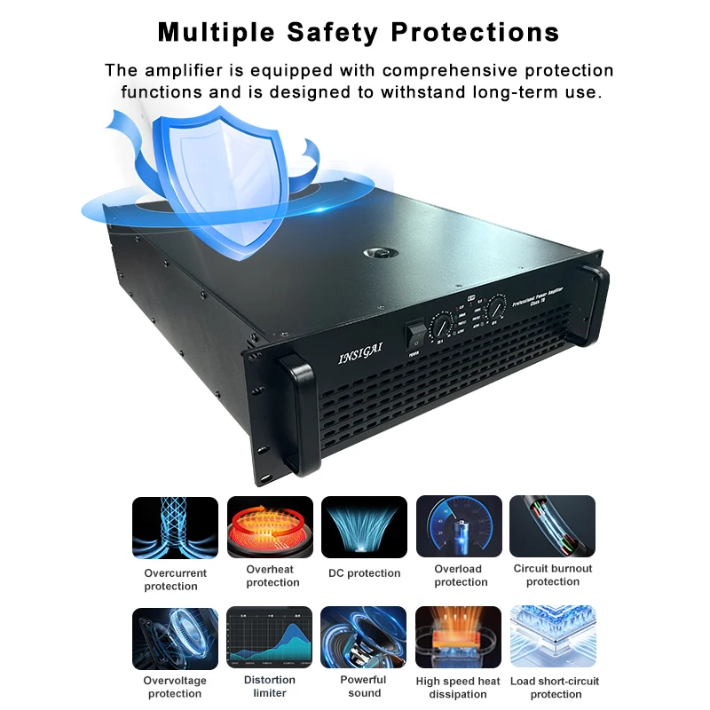 2 4 8 Ohm 3U Channel 10000 Watt Big Power Amplifier Subwoofer Outdoor Dj Audio Professional High Power Amplifier