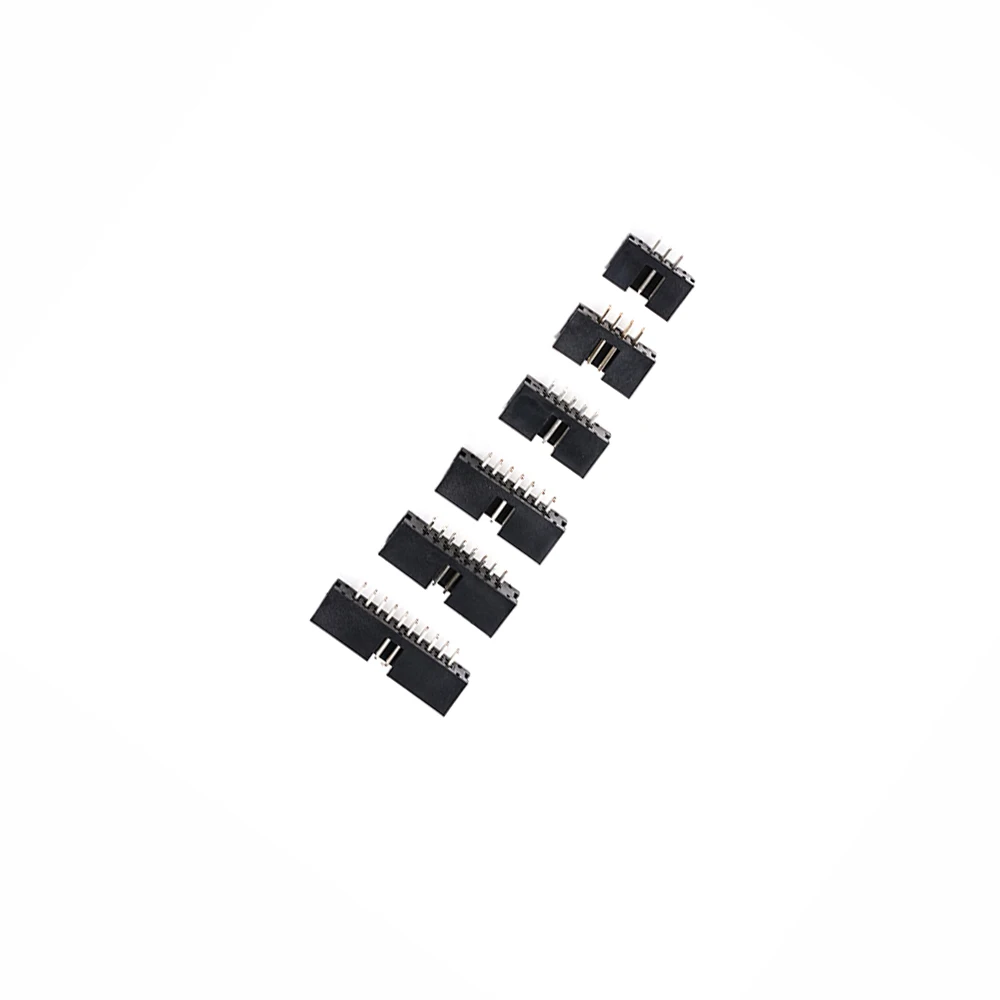 10PCS/LOT  DC3 6P 8P 10P 14P 16P 20P 30P 34P 40P 2.54mm Socket Header Connector ISP Male Double-spaced Straight Needle Curved