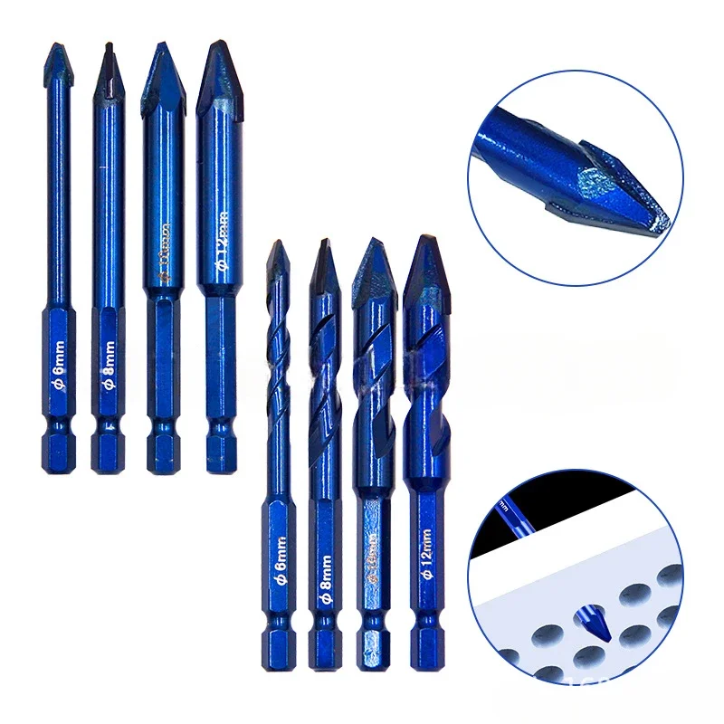 

Ceramic Stone Rock Slab Hexagonal Straight Groove Dry Drilling Overlord Drill Bit Spiral Groove Eccentric Drill Bit Tool Set