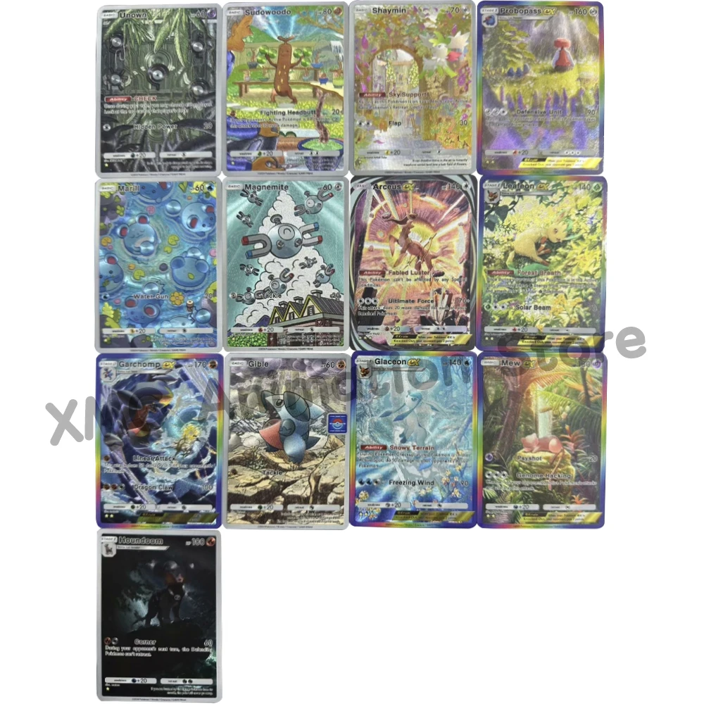 

13 шт./компл., карманная коллекционная карта с изображением покемонов, самодельная карта PTCG Glaceon Leafeon Arceus EX PKM, мобильная игровая карта, грубая вспышка