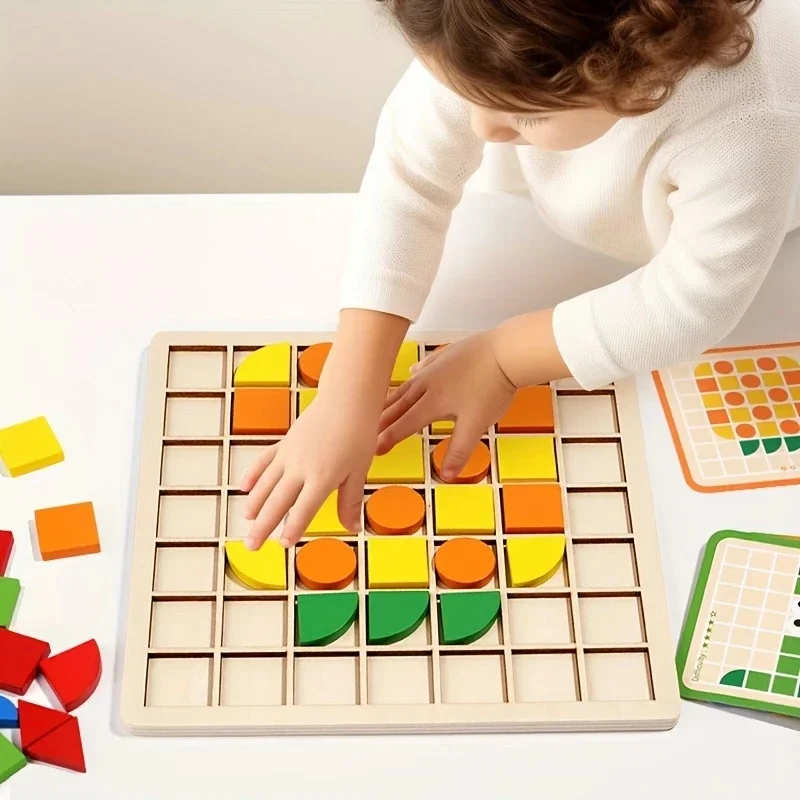 Ensemble de Puzzle en mosaïque en bois, 120 pièces, jouets blocs de jeu de bureau 3D, idéal pour les anniversaires, noël, Halloween