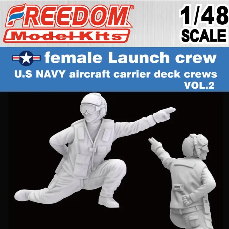 FREEDOM 148007 1:48 U.S.Navy Aircraft Carrier Deck Crews Female Launch Crew Plastic Model