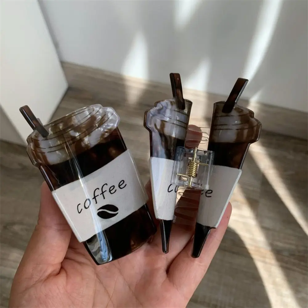 

Creative Funny Acrylic Hair Claw Cartoon Hairpin Coffee Cup Shaped Hair Clip Geometry Headwear Shark Clip Travel