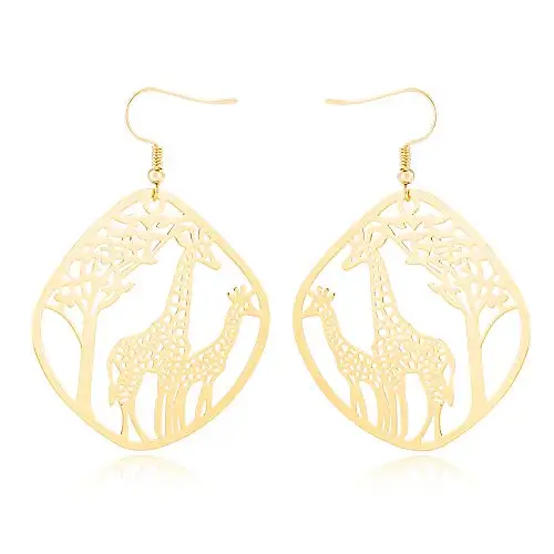 Giraffe Resting Under the Tree Drop Earring