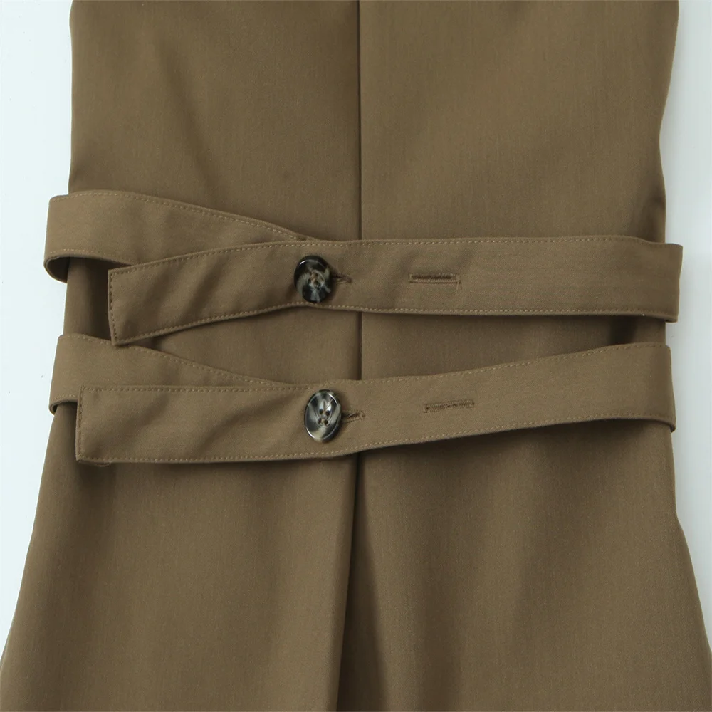 منتج جديد للخريف على الطراز الأوروبي والأمريكي للسيدات متعدد الاستخدامات بأزرار ضيقة ورقبة عالية بدون أكمام #6