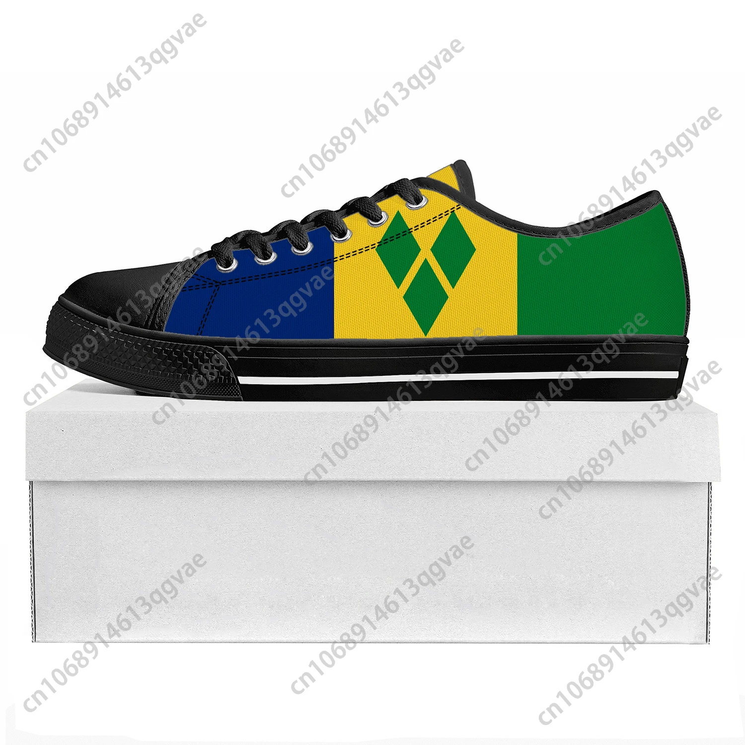 Saint Vincent and the Grenadines Flag Low Top High Quality Sneakers Mens Womens Teenager Canvas Sneaker Couple Shoes Custom Shoe