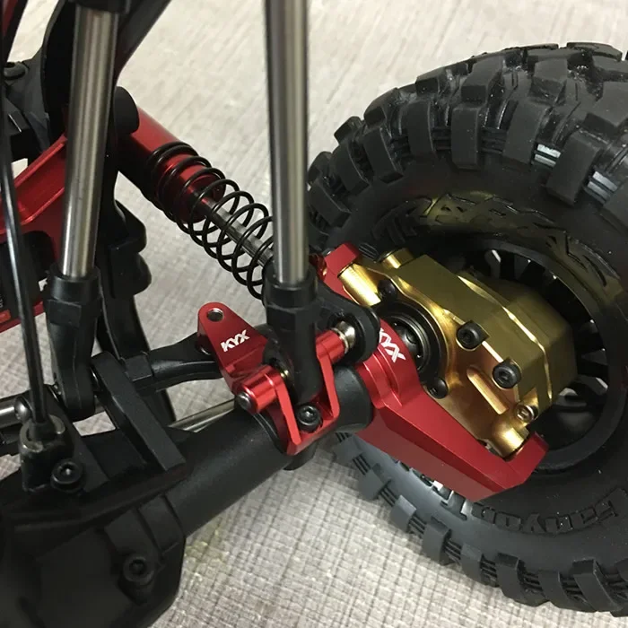 KYX Racing-eje delantero de aluminio resistente, enlace inferior y montaje de choque, piezas mejoradas para coche trepador de control remoto Traxxas TRX4 TRX6