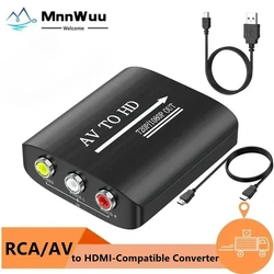 AV to HDMI-Compatible Converter 1080P RCA to HDMI-Compatible Adapter for PS1/PS2/PS3/Xbox 360/WII/N64/SNES/STB/VHS/VCR/Blue-Ray