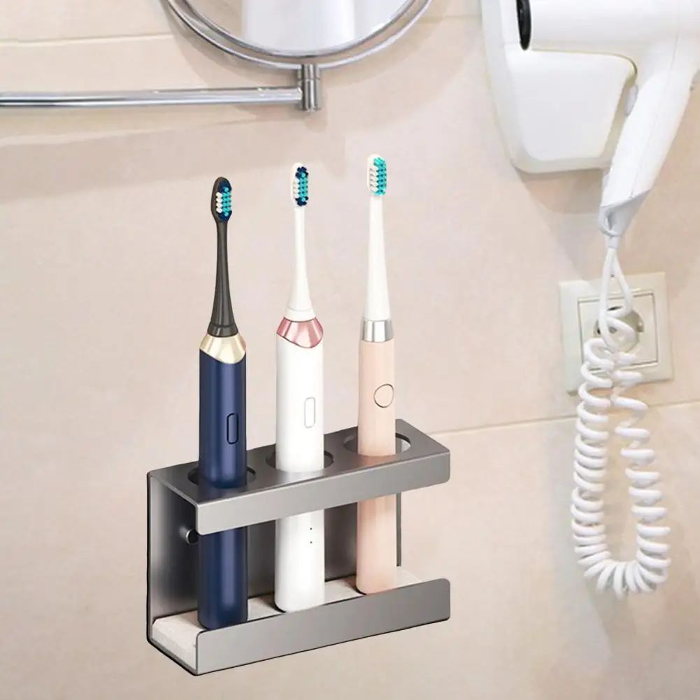 Electric Toothbrush Rack Waterproof Electric Toothbrush Holder with Strong Load-bearing Wall Mounted Bathroom Stand for Adhesive