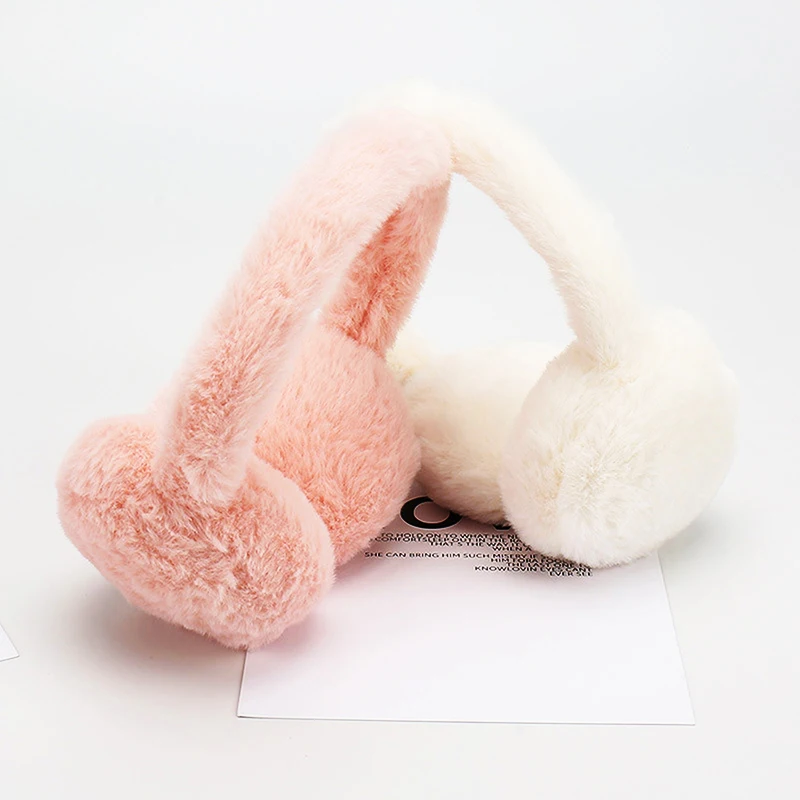 Winter Warm Female Korean Edition Cute Student Solid Color Ear Protection Soft Plush Ear Pack Anti Freeze Adjustable Eartips