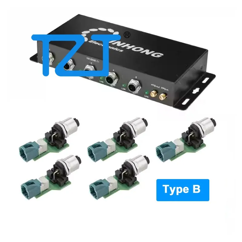 TZT KUNHONG KH-ATSW1100A 8-Port TSN AVB محول إيثرنت للسيارات + 5 قطعة موصلات لـ TE MATENET/Amphenol NETBrige