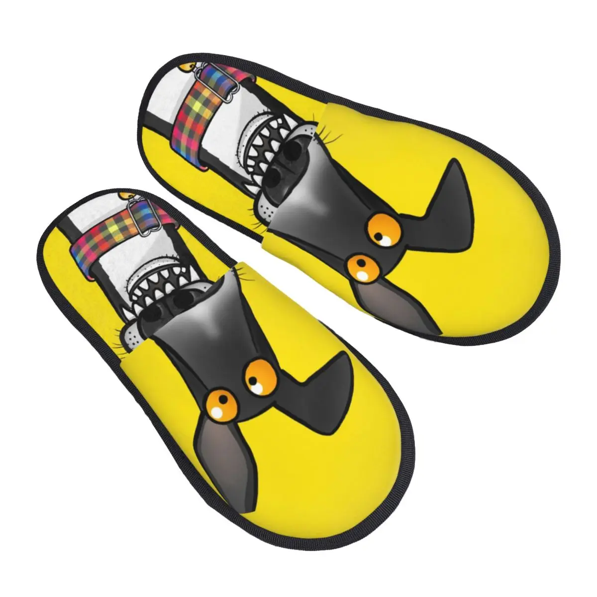 

Custom Teefs Humour Sighthound Guest Slippers for Spa Women Cartoon Italian Greyhound Whippet Dog House Slipper