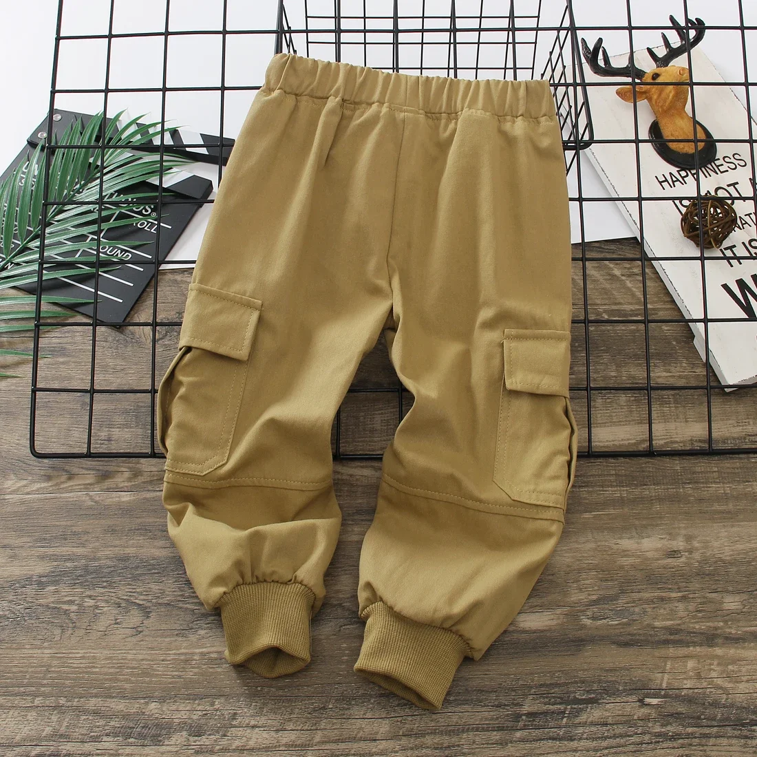 PatPat Toddler Boy Trendy Pocket Design Khaki Pants Suitable for Summer Season Soft and Comfortable  Perfect for Outings