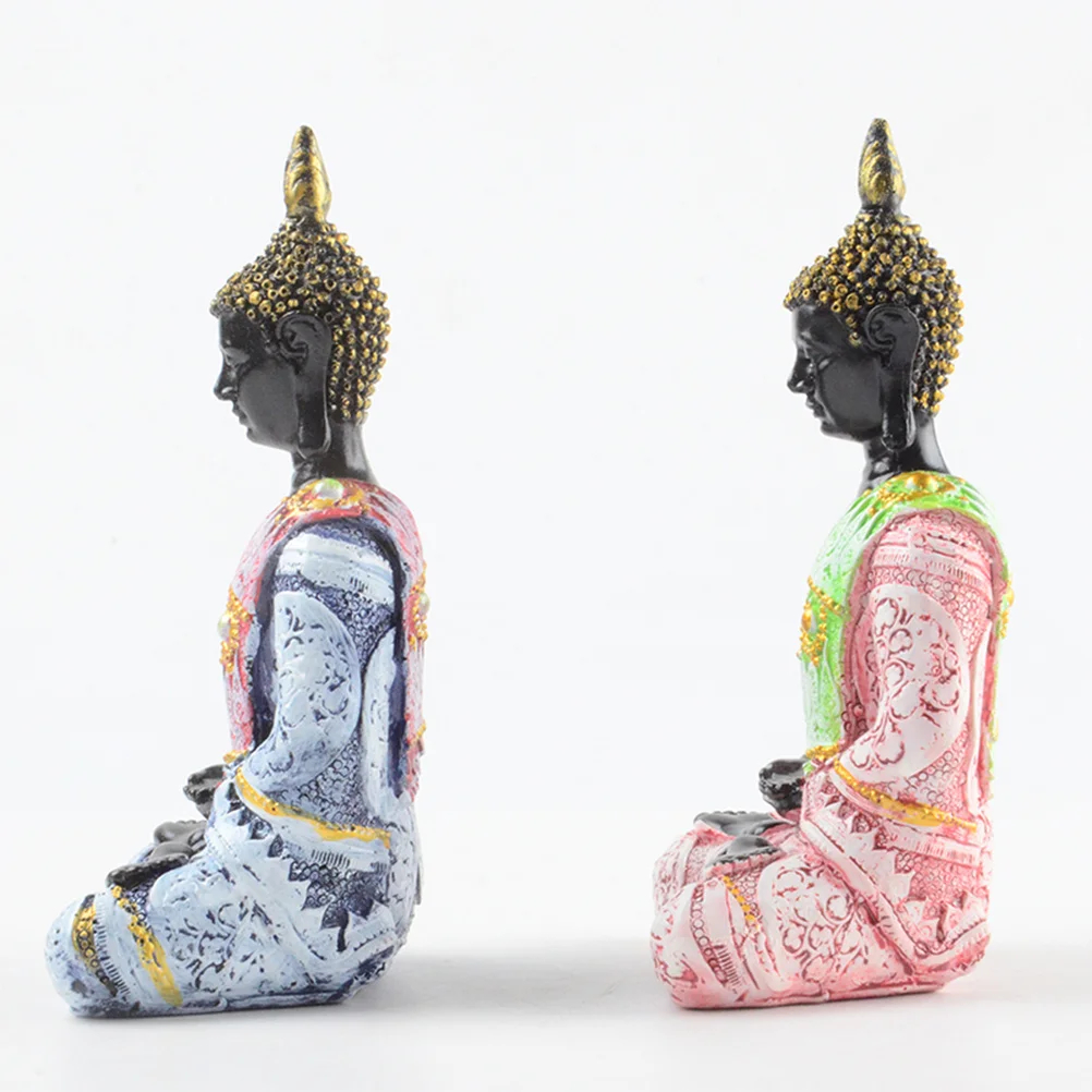 

Sitting Buddha Figure Red Resin Buddhism Statue Creative Home Decoration Shelf Display Living Room Decoration Buddha Figure