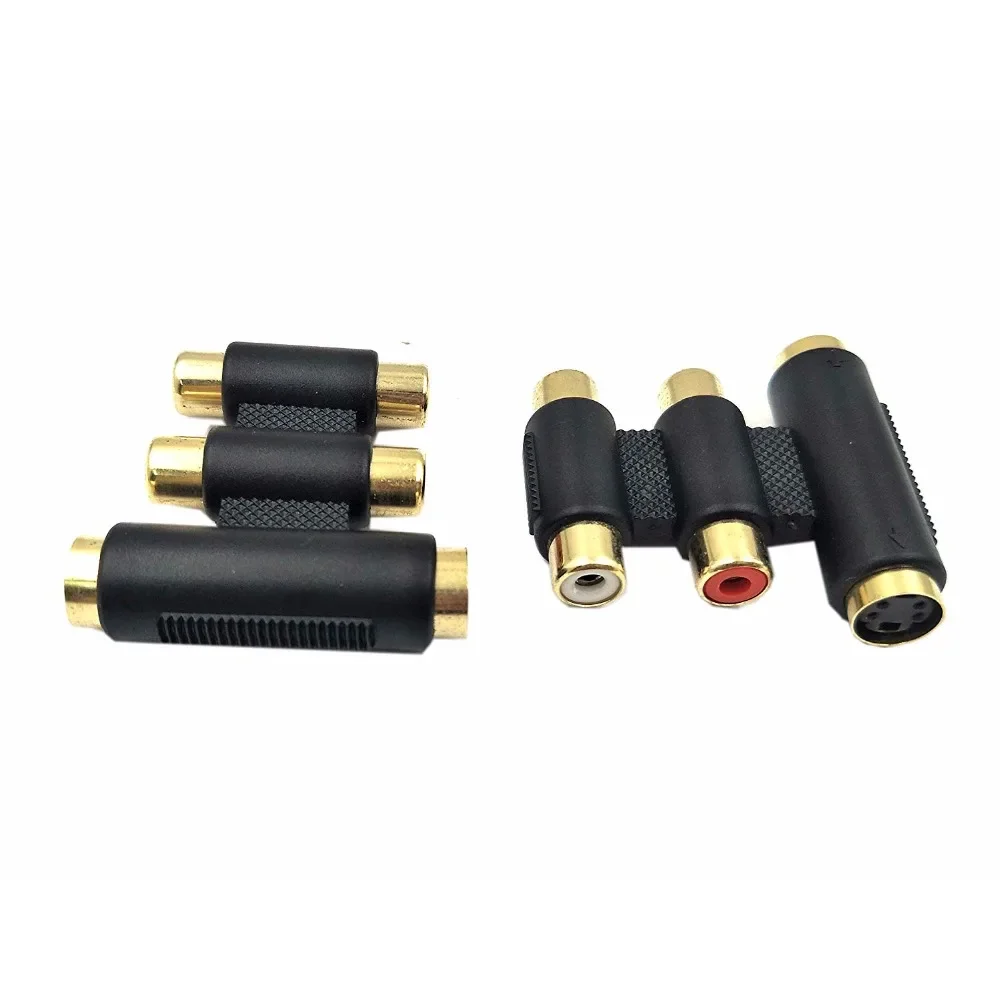 2-RCA & S-VHS Jack Cắm để 2-RCA & S-VHS Jack Cắm Coupler, s-Video Mini DIN 4-Pin Nữ để Nữ Adapter, RCA Nữ để S-Video