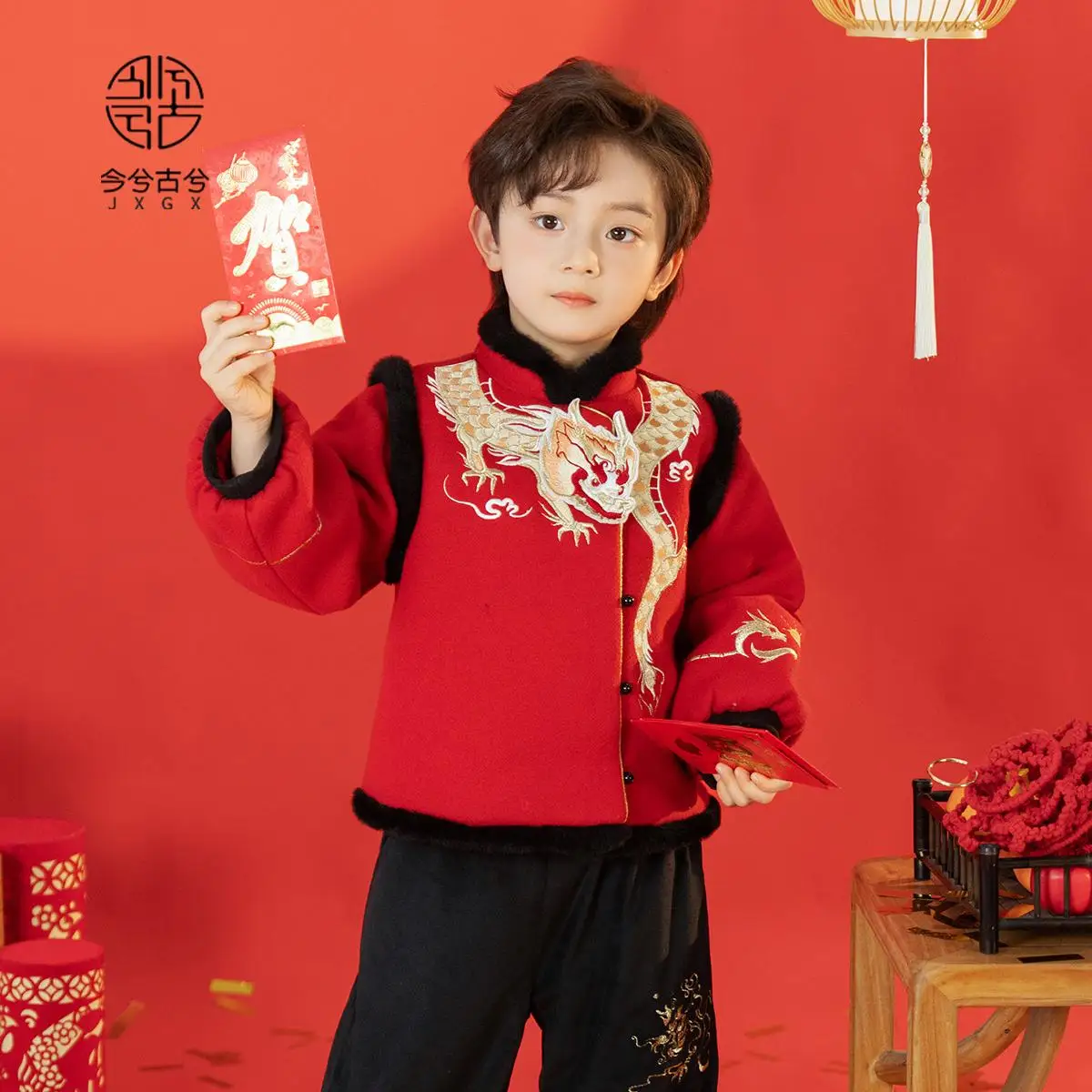 Hanfu Boys Winter Suit New Boys' Baby Chinese Style Top Ancient Chinese New Year's Clothing