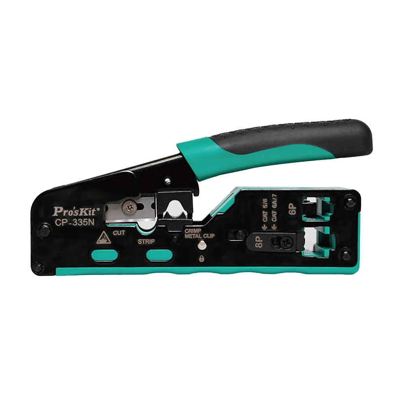 Pro'sKit CAT.7 Modular Plug Crimping Tool Professional Super 5/6/7/Category Crystal Head Crimping Pliers Telephone Cord CP-335N