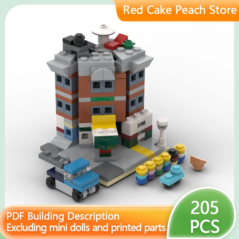 ชุดตัวต่อโมเดลถนนเมือง MOC ของเล่นประกอบโมดูลาร์ สถาปัตยกรรมขนาดเล็ก เทคโนโลยี ของขวัญวันหยุดสำหรับเด็ก