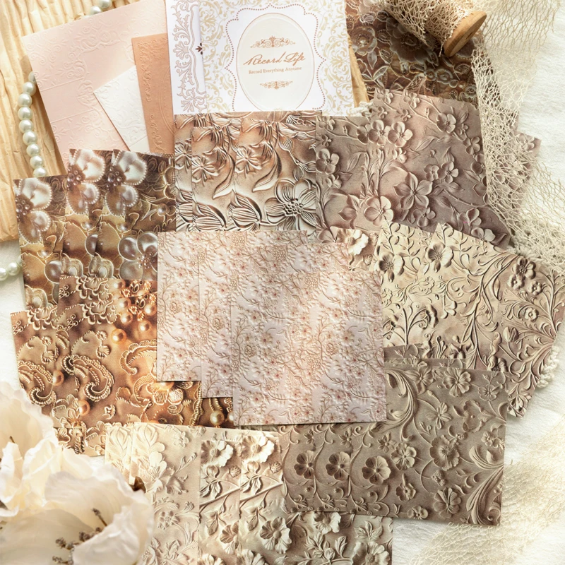 Mr. Paper 4Style 35Pcs/bag Double Sharing Pack Letterpress Embossed Material Paper DIY Handbook Scrapbook Photo Frame Calendar