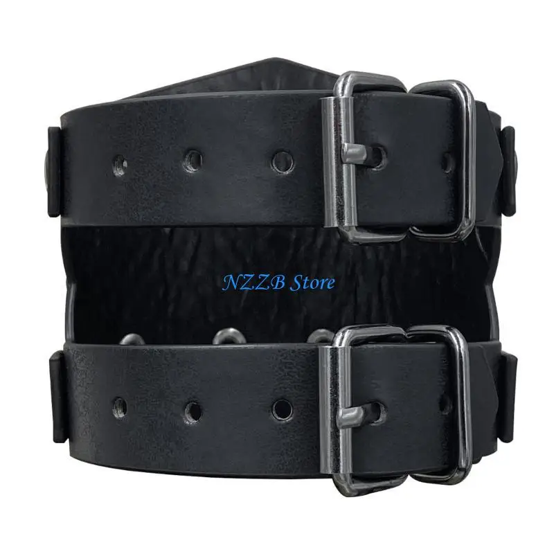 

T21F Alloy Rivet Bracelet Male Role Play Medieval Bracelet Knight Boxing Wristbands Adjustable Grommets Gauntlets Arm Bracer