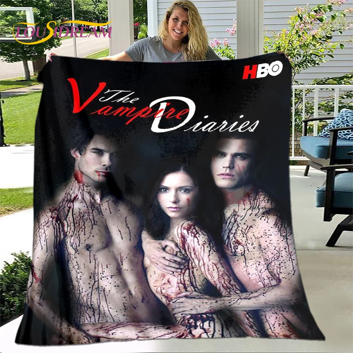 The Vampire Diaries Printed Blanket,Flannel Blanket Throw Blanket,Soft Warm Blanket for Living Room Bedroom Beds Sofa Travel