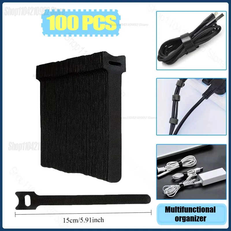 

Scratch Cable Ties Bands for Wires Reusable Binder Tapes Nylon Reverse Buckle Magic Hook Loop Fastener Cable Strap Sticky