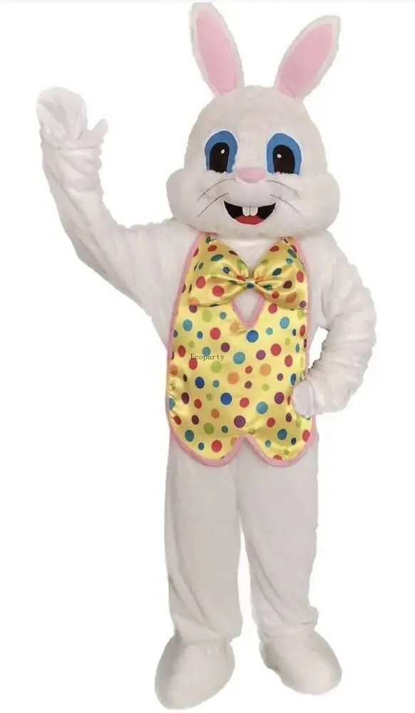 Easter Bunny Costume Deluxe Plush Bunny Blue Vest/Bow Tie Adult Costume New disfraz cosplay costume women men ecoparty