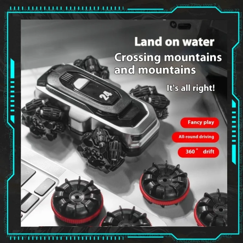 Stunt Remote Control Car Rc Rotary Double-Sided Amphibious Race Car Can Be Launched Off-Road Drifting Water Toy Mini Climbing