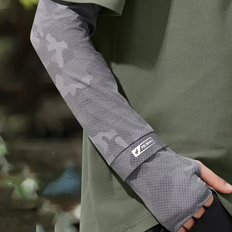 New UPF50 Cooling Arm Sleeves Ice Silk Loose UV Protection Sun Arm Cover Men Women Driving Cycling Fishing Outdoor Sports  Parts