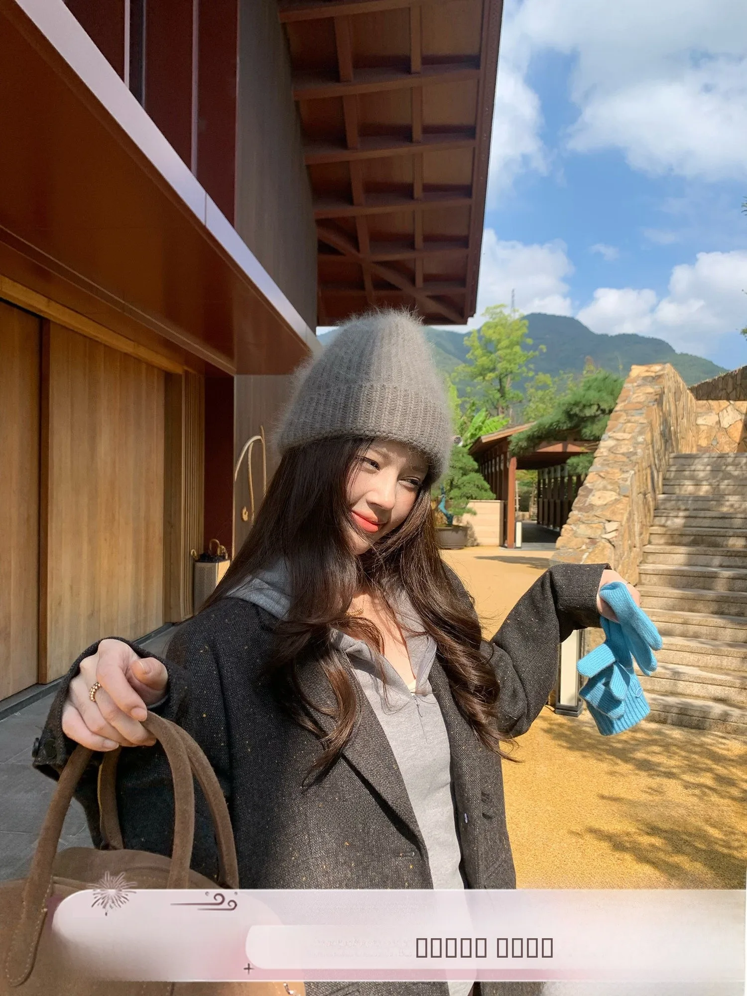 

Dot Woolen ort Suit Jaet Loose Fit Korean Sle Long Sve Button up Women's Faion Commute Pure Color