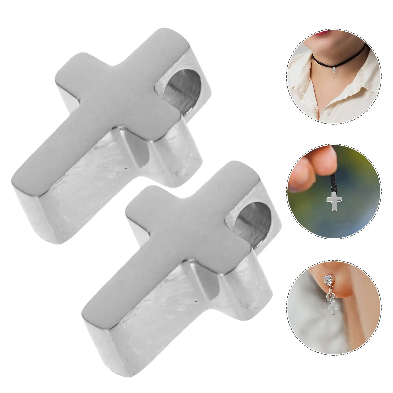 

10Pcs Miniature Metal Cross Pendants Stainless Steel Cross Charm Decor for DIY Bracelet Necklace Craft Supplies Handheld Pocket